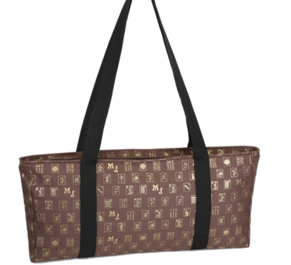 Brown/Gold  over the shoulder  MahJongg Soft Carrying Case with velcro wraps